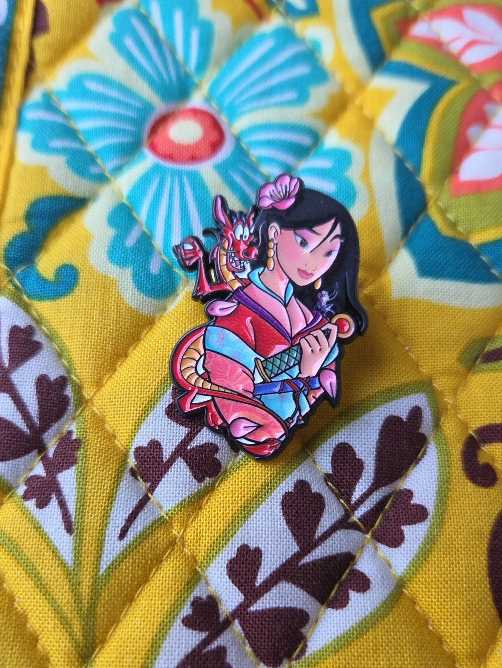 Disney Enamel Pin - Pink, Red and Black Mulan Design